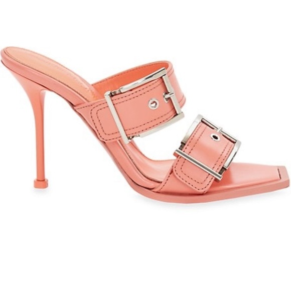 Alexander McQueen Shoes - New Alexander McQueen buckle leather mules